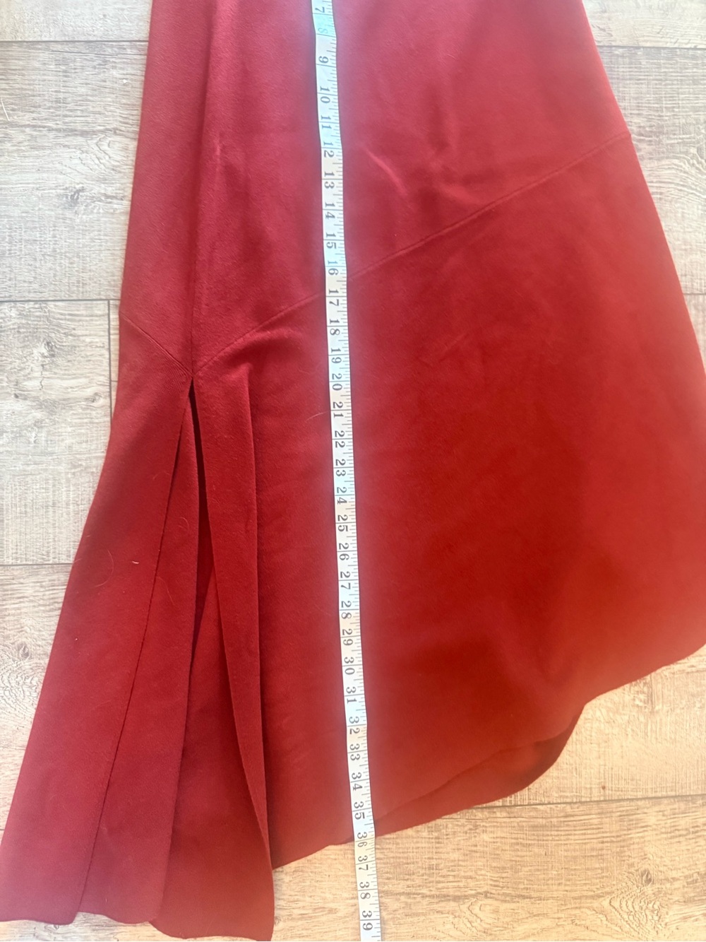 NWT A.L.C. Jasper Asymmetrical Knit Skirt Medium Rust/Brick - Picture 7 of 9